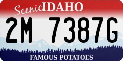 ID license plate 2M7387G