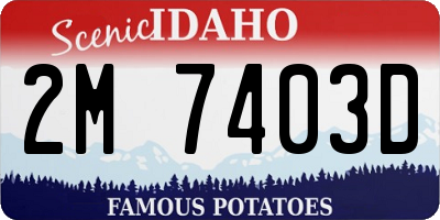 ID license plate 2M7403D