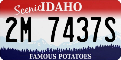 ID license plate 2M7437S
