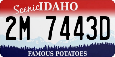 ID license plate 2M7443D