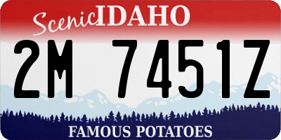 ID license plate 2M7451Z