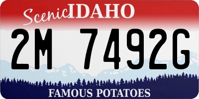 ID license plate 2M7492G