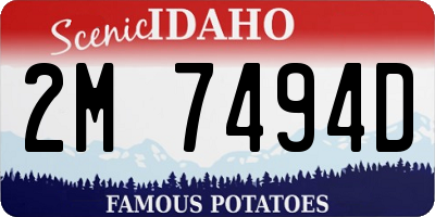 ID license plate 2M7494D