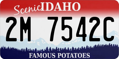 ID license plate 2M7542C