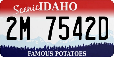ID license plate 2M7542D