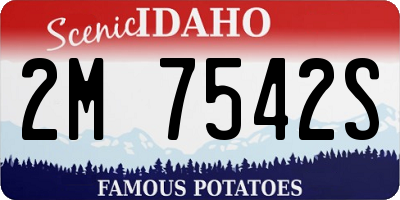 ID license plate 2M7542S