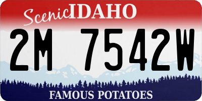 ID license plate 2M7542W