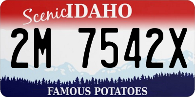 ID license plate 2M7542X