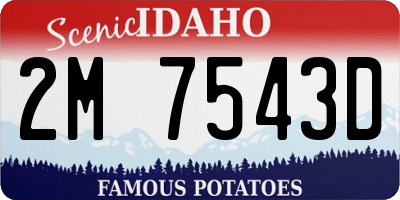 ID license plate 2M7543D