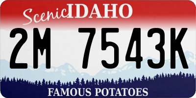 ID license plate 2M7543K