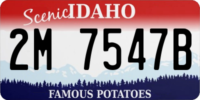 ID license plate 2M7547B