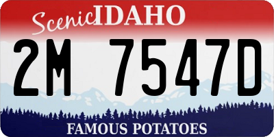 ID license plate 2M7547D