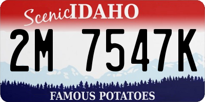 ID license plate 2M7547K