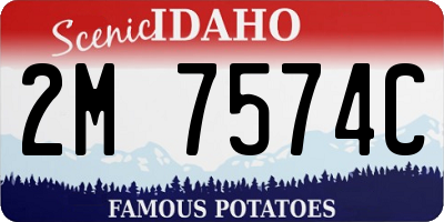 ID license plate 2M7574C