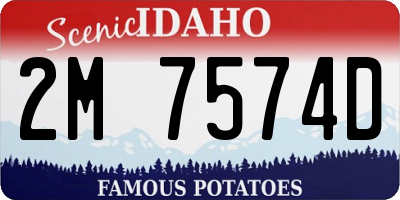 ID license plate 2M7574D