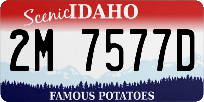 ID license plate 2M7577D