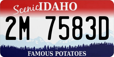 ID license plate 2M7583D
