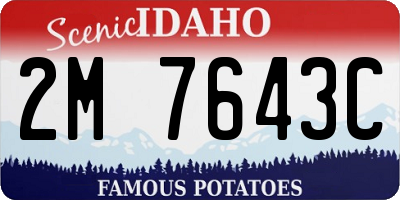 ID license plate 2M7643C