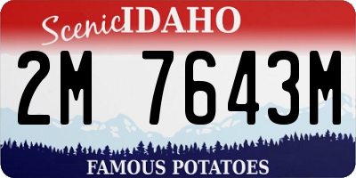 ID license plate 2M7643M