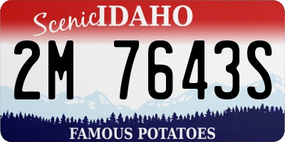ID license plate 2M7643S