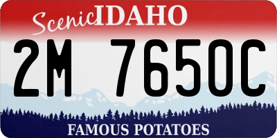 ID license plate 2M7650C