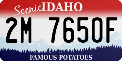 ID license plate 2M7650F