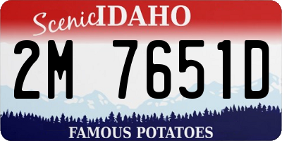ID license plate 2M7651D