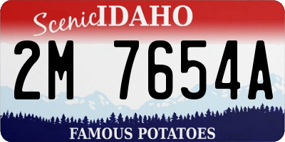 ID license plate 2M7654A