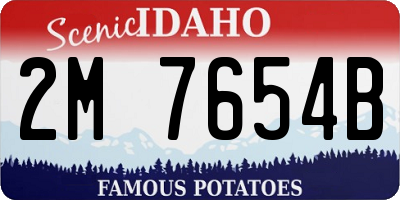 ID license plate 2M7654B