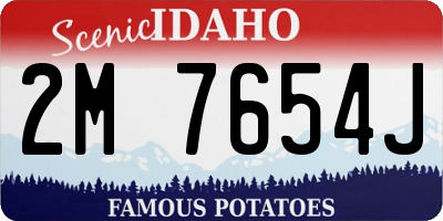 ID license plate 2M7654J
