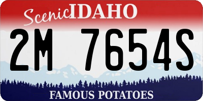 ID license plate 2M7654S