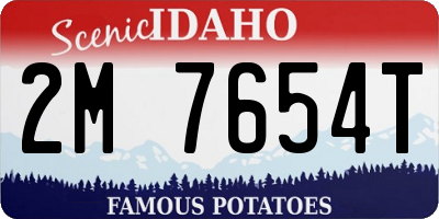 ID license plate 2M7654T
