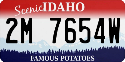 ID license plate 2M7654W