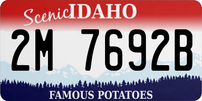 ID license plate 2M7692B