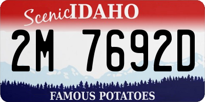 ID license plate 2M7692D
