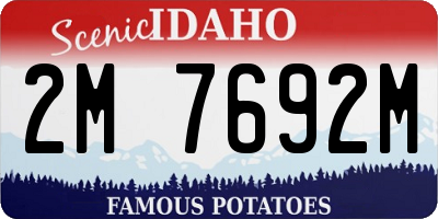 ID license plate 2M7692M
