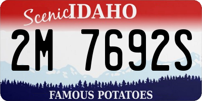 ID license plate 2M7692S