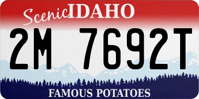 ID license plate 2M7692T