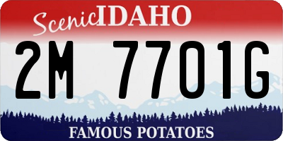 ID license plate 2M7701G