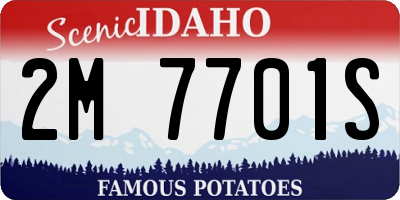 ID license plate 2M7701S