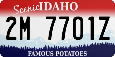 ID license plate 2M7701Z