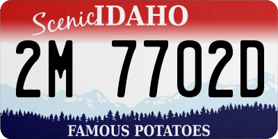 ID license plate 2M7702D