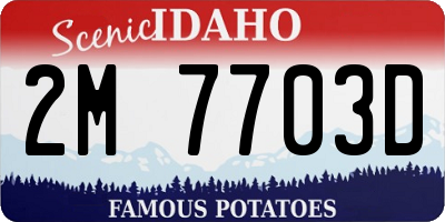 ID license plate 2M7703D