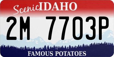 ID license plate 2M7703P