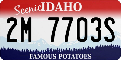 ID license plate 2M7703S