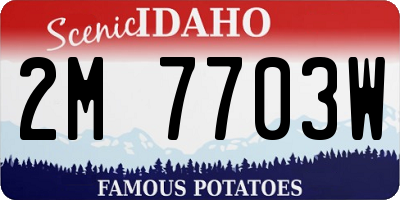 ID license plate 2M7703W