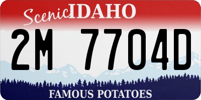 ID license plate 2M7704D
