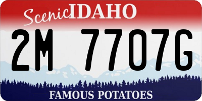 ID license plate 2M7707G