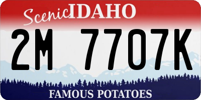 ID license plate 2M7707K