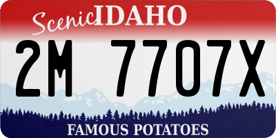ID license plate 2M7707X